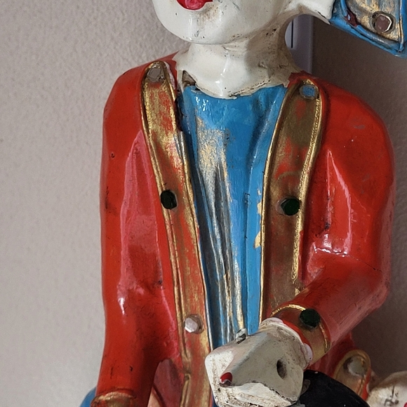 Vintage Carved Wooden Folkart Musician Figure Wall Hanging - Picture 3 of 16